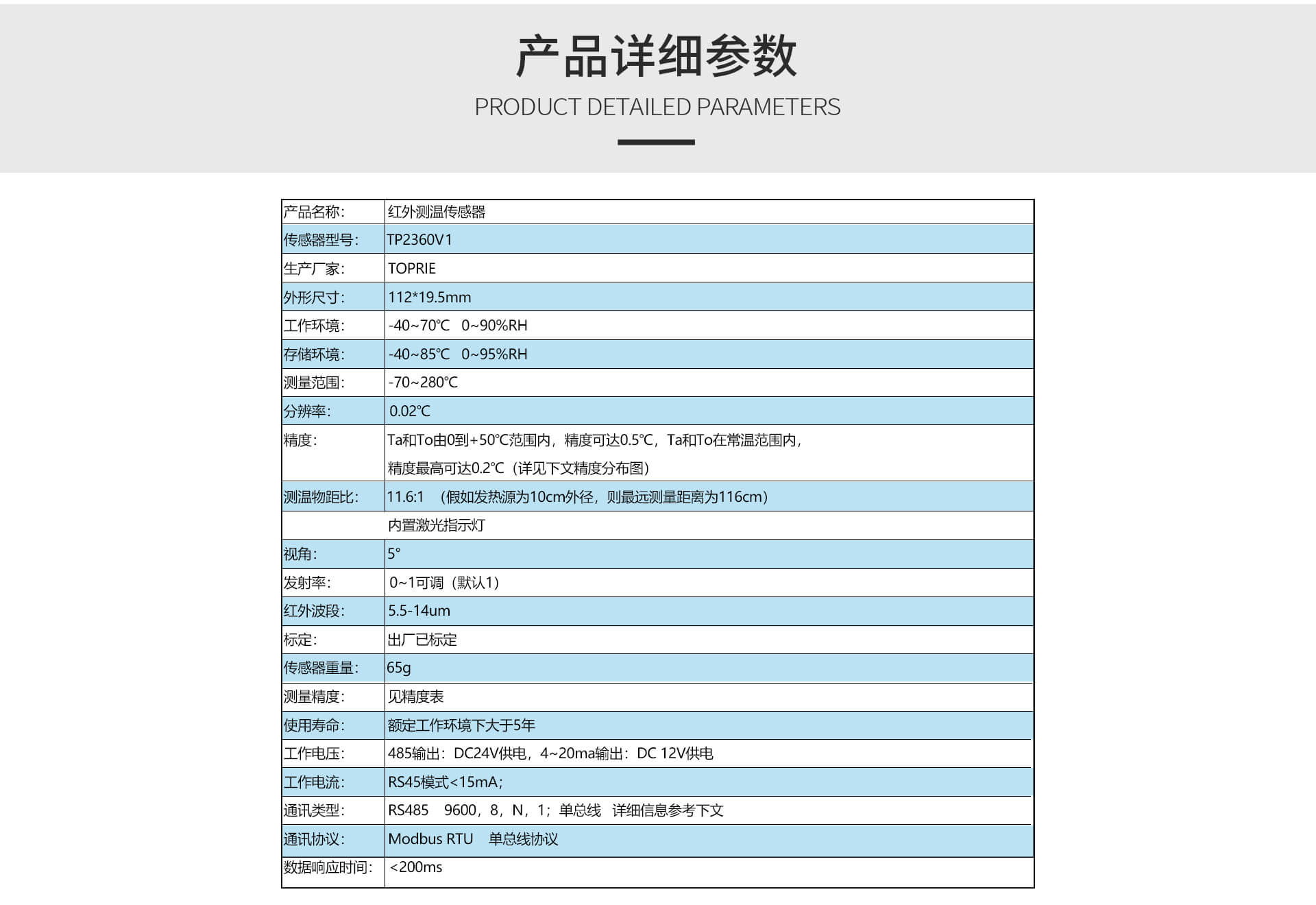 紅外測溫傳感器